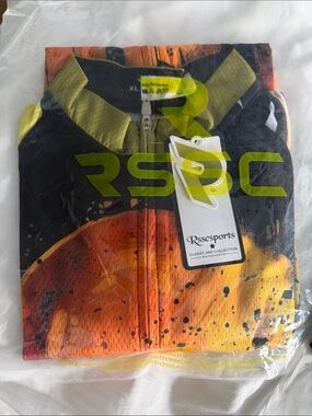Rssc Sports Orange & Black Zip-Up Cycling Jersey